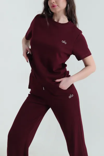 Bordo Oysho Likralı Kadın İkili Takım 436282