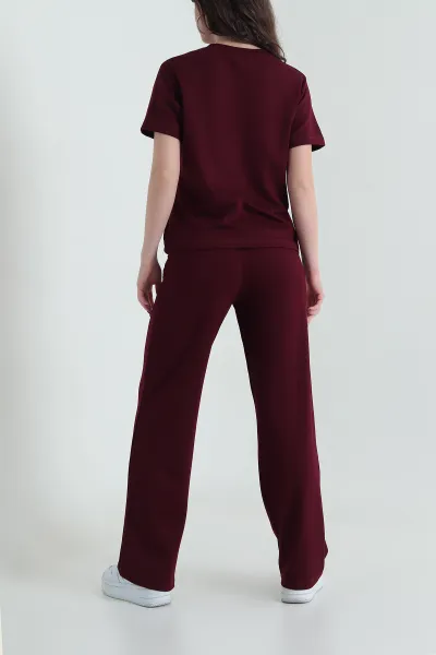 Bordo Oysho Likralı Kadın İkili Takım 436282