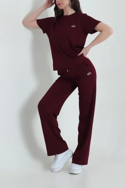 Bordo Oysho Likralı Kadın İkili Takım 436282