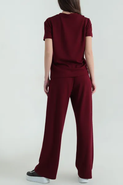 Bordo Oysho V Yaka Bel Lastikli Kadın İkili Takım 347696