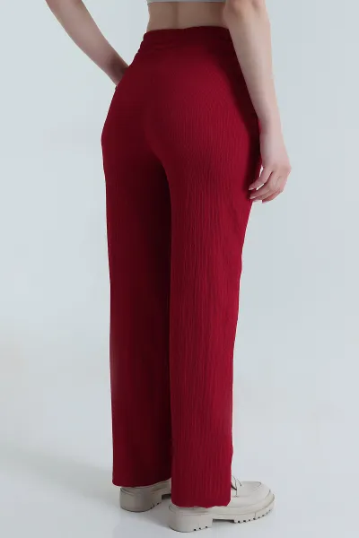 Bordo Palazzo Bürümcük Kadın Pantolon 470696