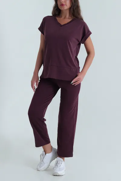 Bordo Pike Modal Kadın İkili Takım 471095