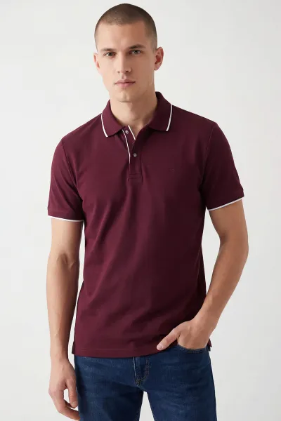 bordo-pike-oysho-yakali-erkek-tisort-449358