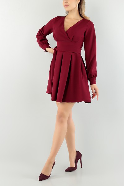 bordo-pileli-kruvaze-yaka-abiye-elbise-74959