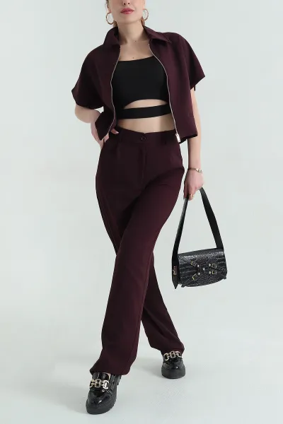 bordo-polo-yaka-bluz-pantolon-ithal-kumas-kadin-ikili-takim-354384