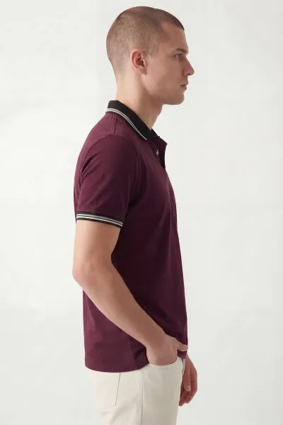 Bordo Polo Yaka Erkek Tişört 435384