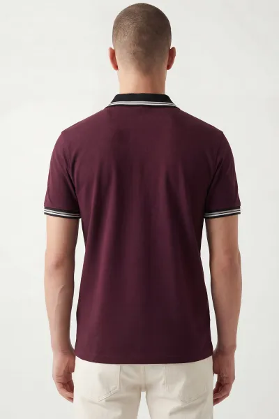Bordo Polo Yaka Erkek Tişört 435384