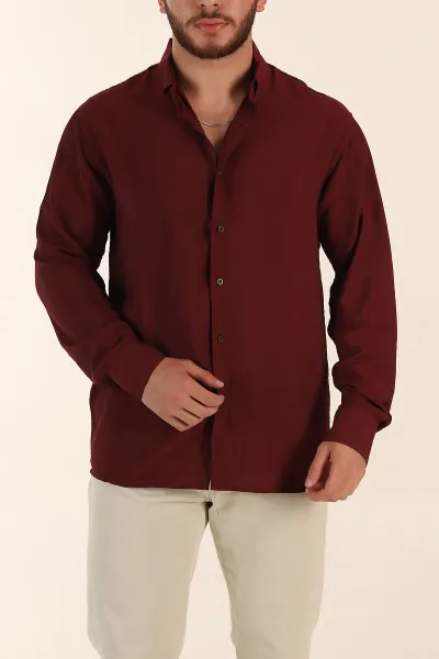 bordo-regular-fit-ata-yaka-basic-uzun-kollu-erkek-gomlek-370030