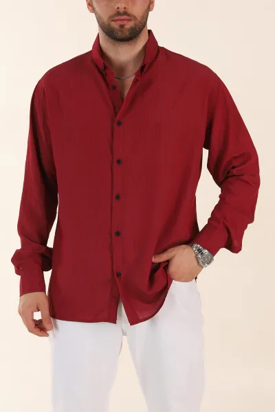 bordo-regular-fit-ince-cizgili-uzun-kollu-erkek-gomlek-369339