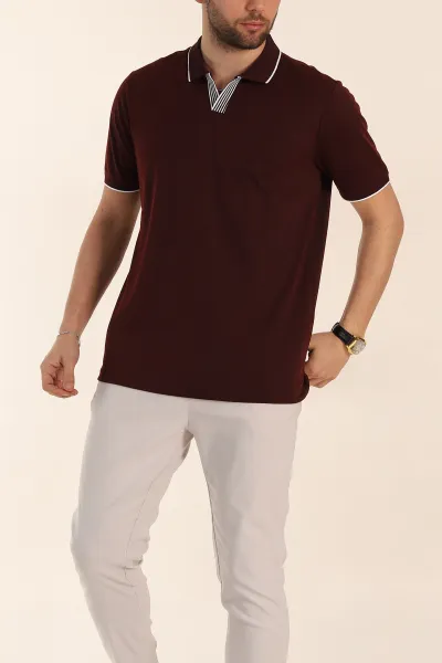 Bordo Regular Fit Polo Yaka Erkek Tişört 338470