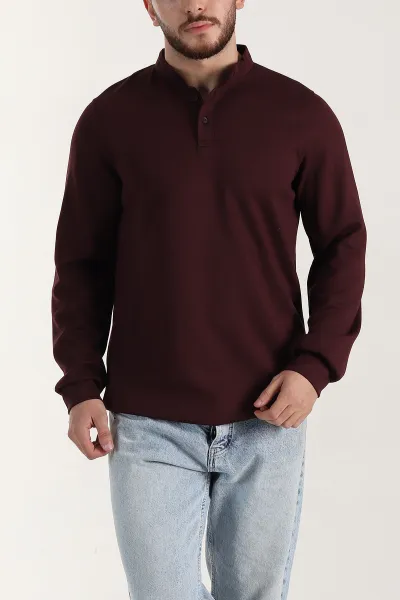 bordo-relaxed-fit-oysho-kumas-hakim-yaka-erkek-sweatshirt-399608