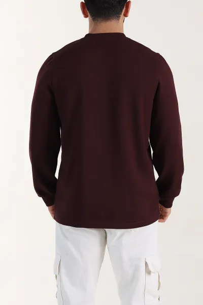 Bordo Relaxed Fit Oysho Kumaş Yazı Detaylı Erkek Sweatshirt 399462