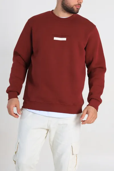 bordo-relaxed-fit-uc-ip-sardonlu-yazi-detayli-erkek-sweatshirt-310485