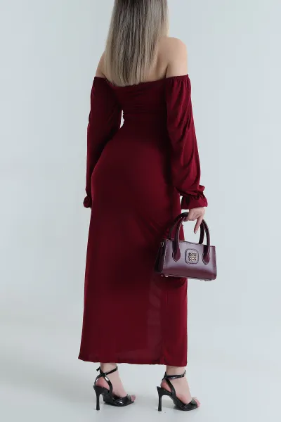 Bordo Sandy Crop Etek Kadın İkili Takım 488675