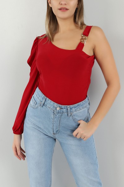 Bordo Sandy Kumaş Bluz 148444