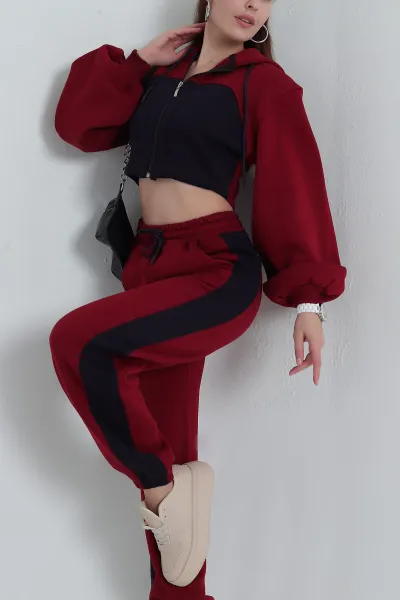 bordo-sardonlu-kadin-kapusonlu-takim-389312