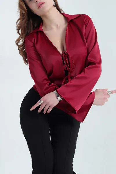 bordo-saten-onden-baglamali-gomlek-bluz-337988