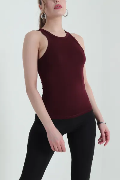 Bordo Scuba Likralı Kadın Atlet 432403