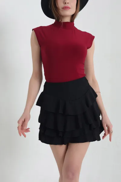 Bordo Sendy Kumaş Zıbın Bluz 337540