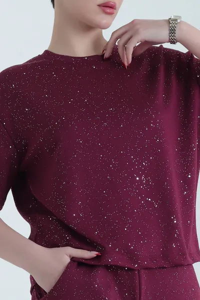 Bordo Simli Modal Kadın İkili Takım 439839