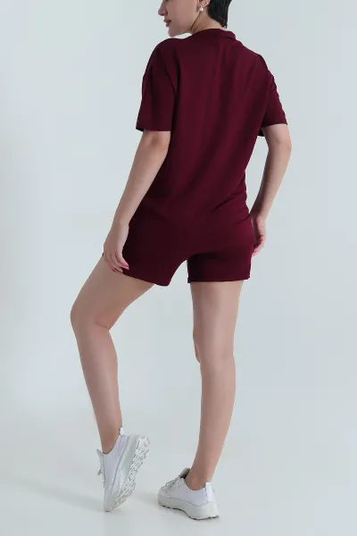 Bordo Şortlu Modal Kadın İkili Takım 474383