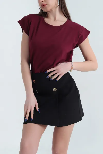 Bordo Süprem Reglan Kol Tişört 338155