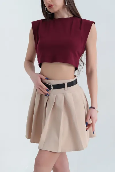 Bordo Süprem Sıfır Kol Tişört 338150