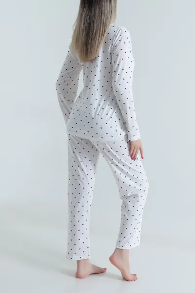 Bordo Süprem Uzun Kol Kadın Pijama Takımı 493627