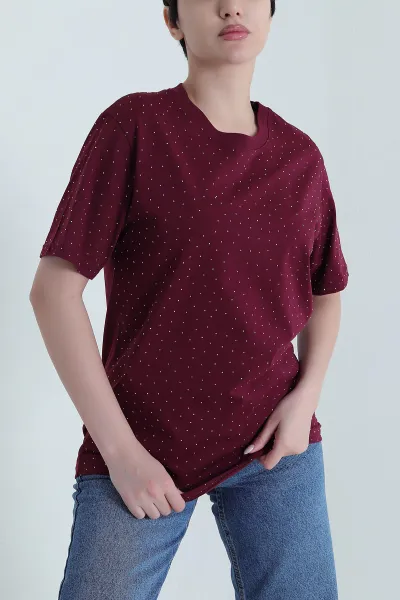 bordo-tasli-suprem-kadin-tisort-446703