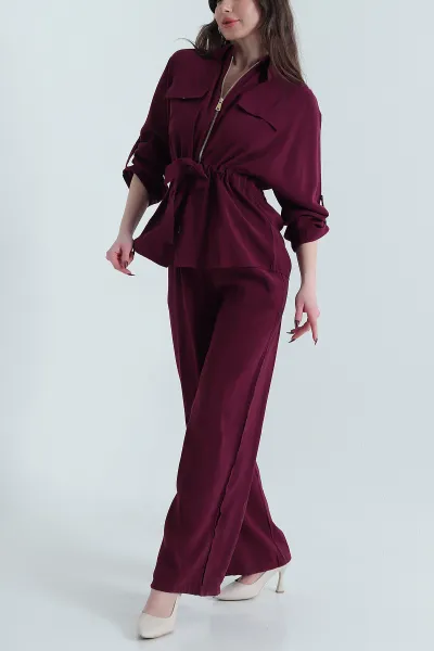 bordo-tencel-fermuarli-cift-cep-kadin-ikili-takim-438457