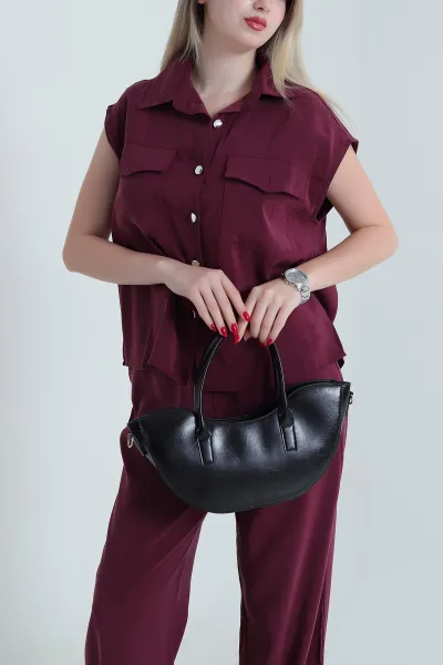 Bordo Tensel Modal Kadın İkili Takım 467742