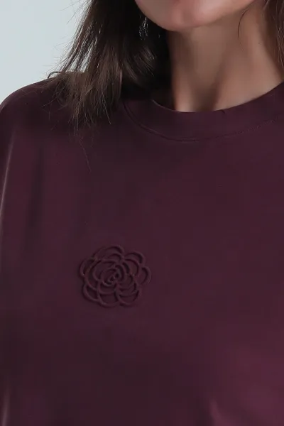 Bordo Tensel Pike Kumaş Şortlu Takım 472621