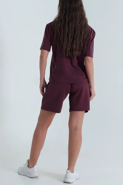 Bordo Tensel Pike Kumaş Şortlu Takım 472621