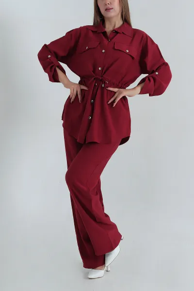 Bordo Tensel Tasarım Kadın İkili Takım 396182