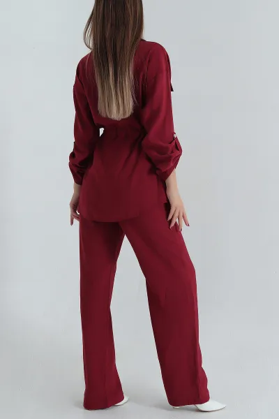 Bordo Tensel Tasarım Kadın İkili Takım 396182