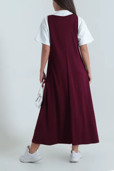 Bordo Tişörtlü Elbise Oysho Kadın İkili Takım 475362