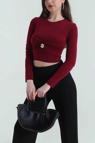 Bordo Tokalı Sandy Kadın Bluz 437343