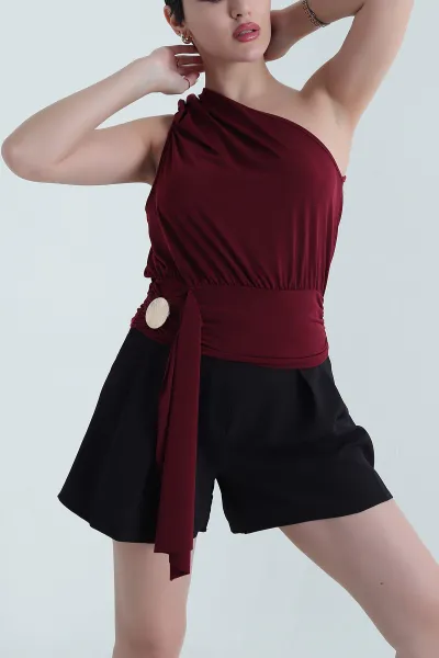 Bordo Tokalı Sandy Kadın Bluz 444314