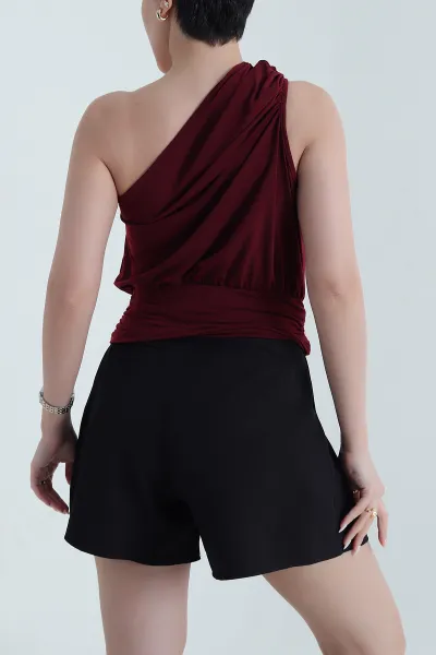 Bordo Tokalı Sandy Kadın Bluz 444314