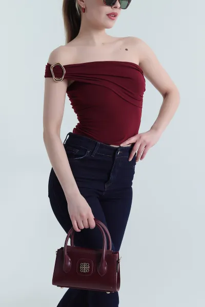 Bordo Tokalı Sandy Kadın Bluz 444320