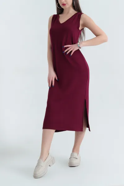 bordo-v-yaka-kristal-elbise-337761