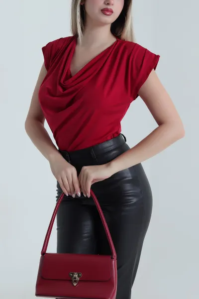 Bordo Vatkalı Buzzy Kadın Bluz 491006