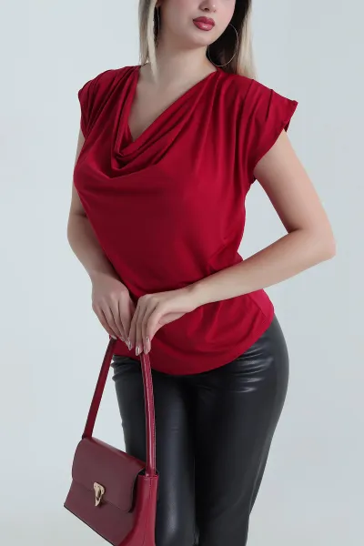 Bordo Vatkalı Buzzy Kadın Bluz 491006