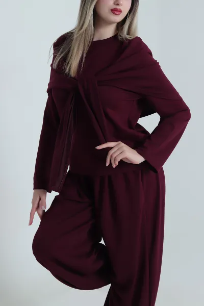 Bordo Vatkalı Oysho Kadın İkili Takım 488009
