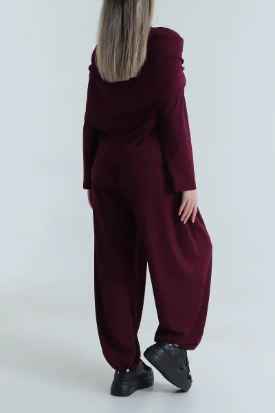 Bordo Vatkalı Oysho Kadın İkili Takım 488009