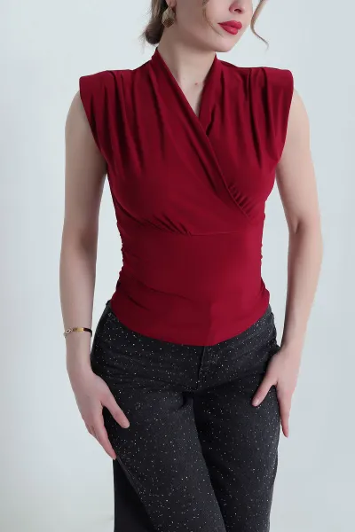 Bordo Vatkalı Sandy Kadın Bluz 441594