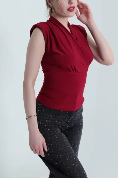Bordo Vatkalı Sandy Kadın Bluz 441594