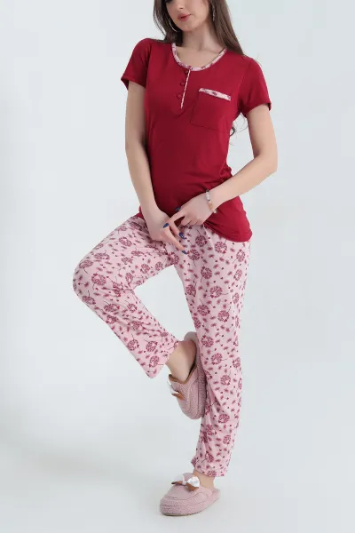 bordo-viskon-kisa-kol-bayan-pijama-takimi-338230