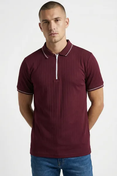 bordo-yarim-fermuarli-polo-yaka-erkek-tisort-438836