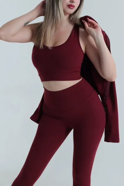 Bordo Yeni Sezon Belize Kadın Üçlü Takım 487704
